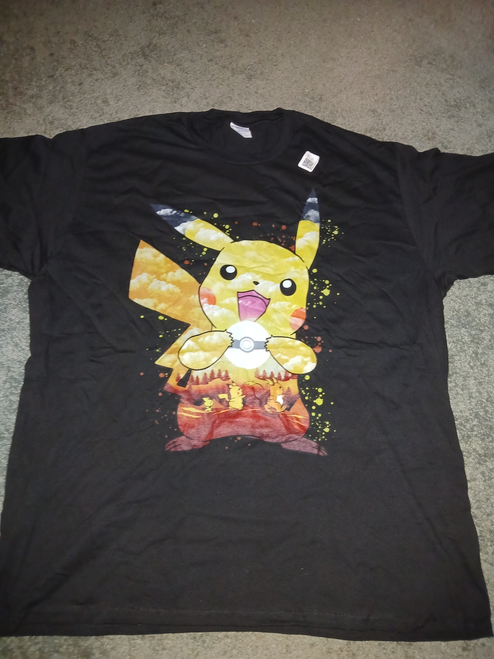 Pikachu Black Graphic Tee 2x